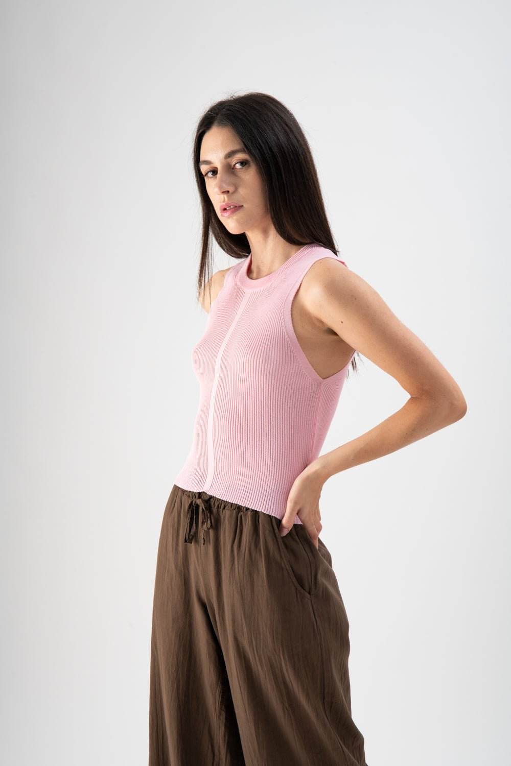 Top cropped a costine rosa - MND™