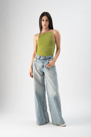 Top cropped a costine verde - MND™