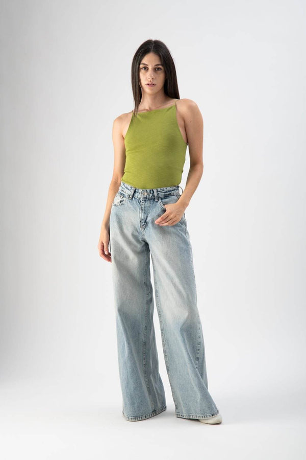 Top cropped a costine verde - MND™