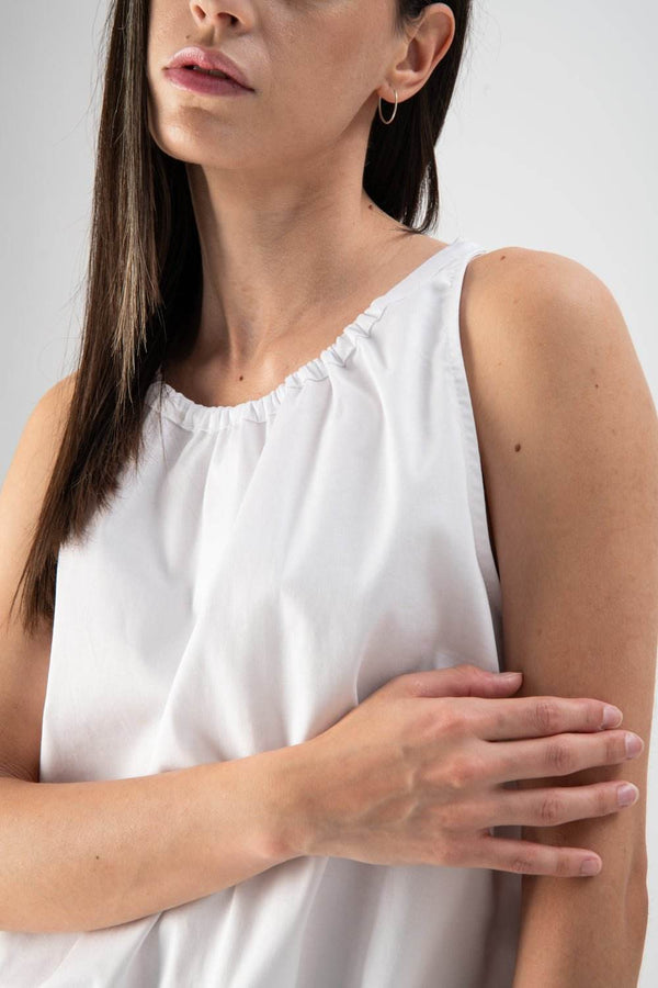 Top in popeline bianco - MND™